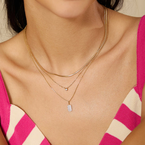 Gold Pavé Pendant Necklace